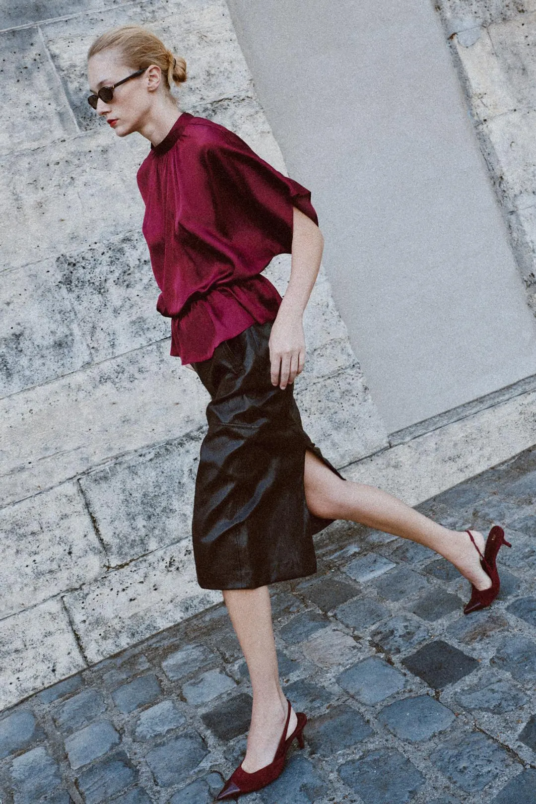 Туфли с открытой пяткой из замши на каблуке, Zara