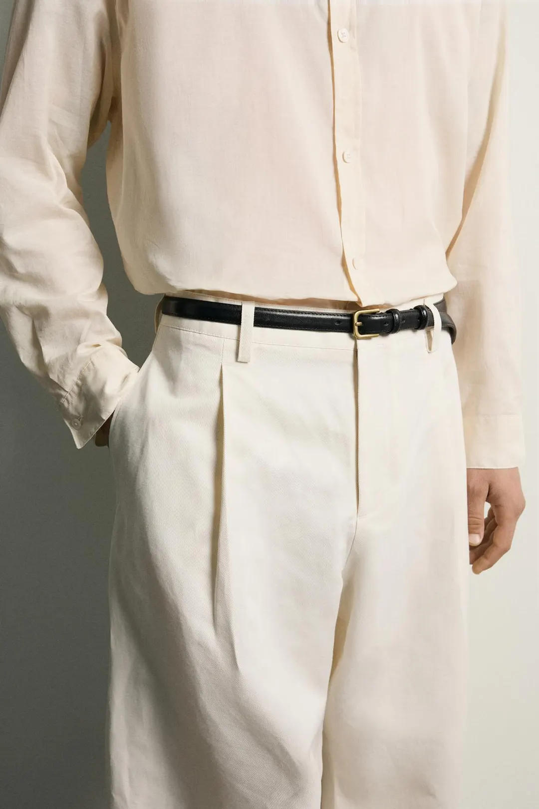 Брюки свободного кроя со складками, Zara