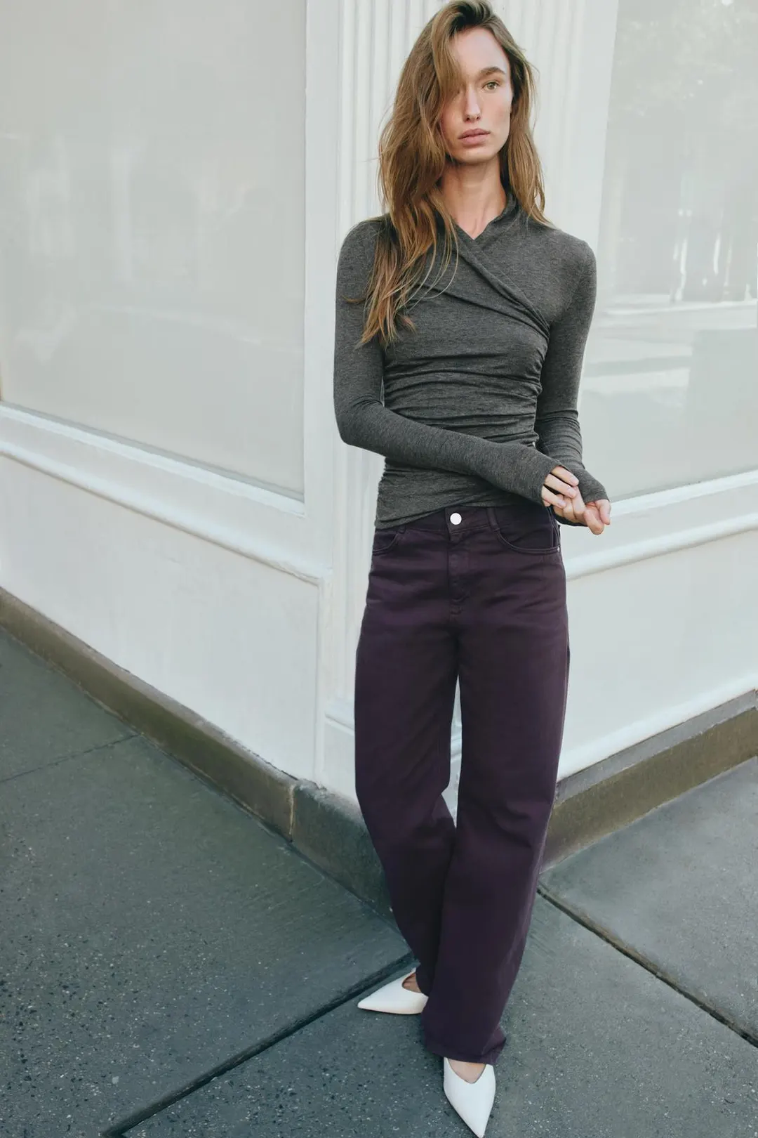 Топ из лиоцелла с драпировкой сбоку, Zara