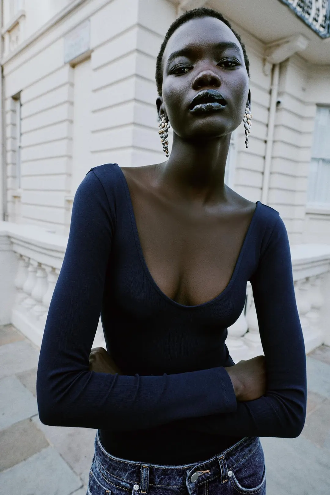 Боди с V-образным вырезом, Zara