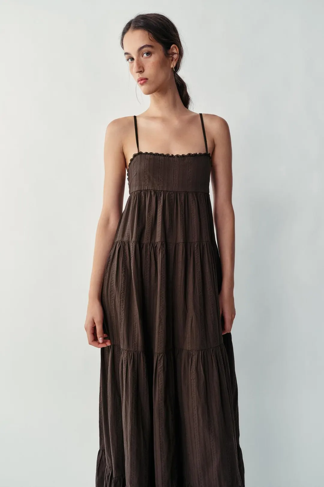 Длинное платье из панелей, Zara