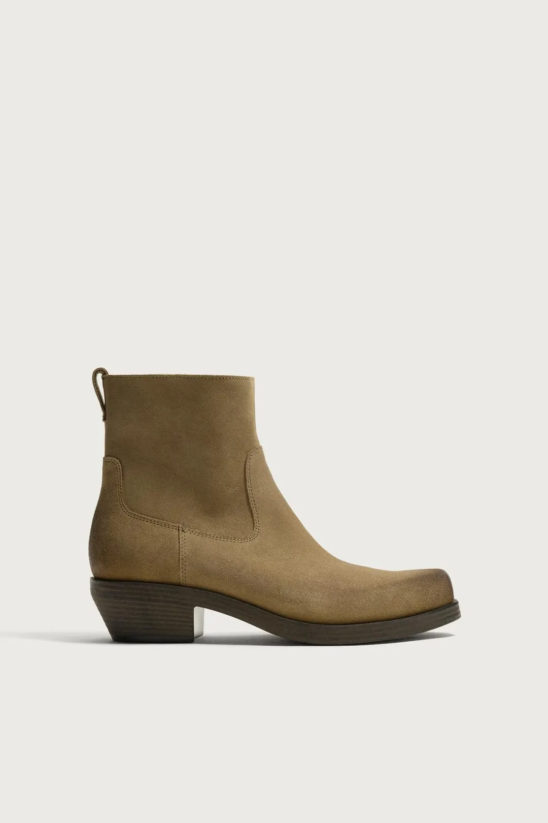 Ботинки из кожи с эффектом потертости, Zara
