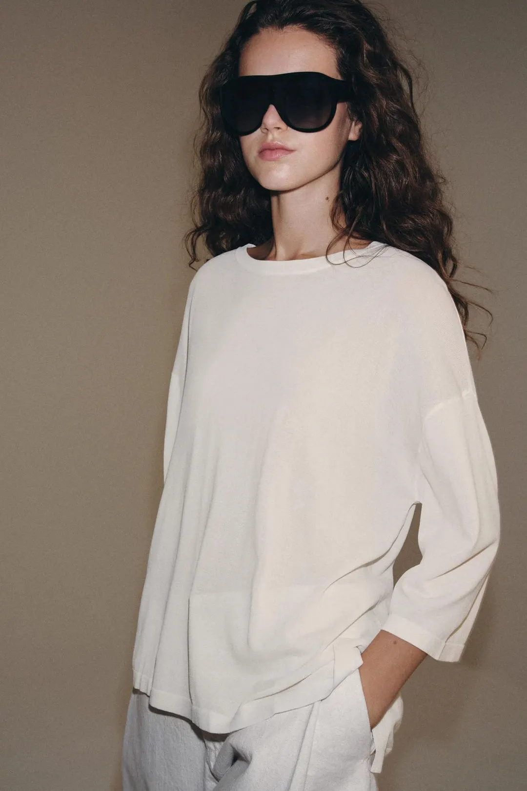 Вязаный топ с рукавами 3/4, Zara