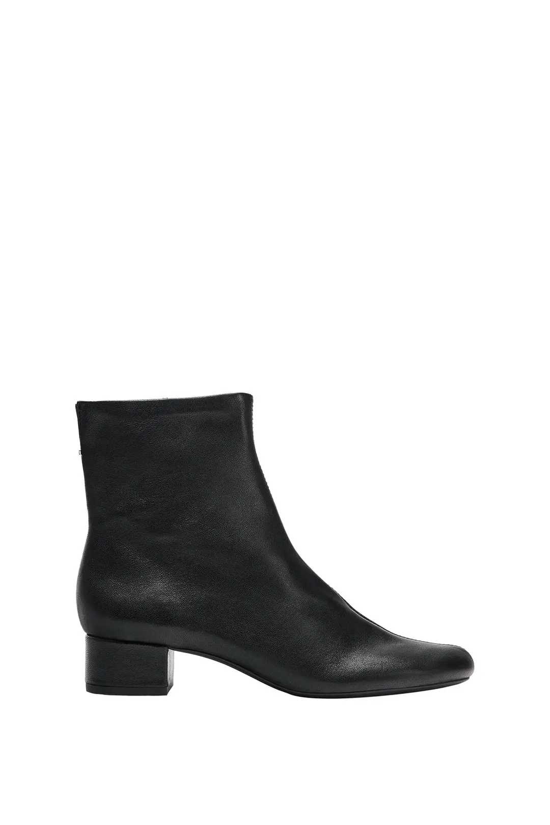 Кожаные ботильоны на широком каблуке, Zara