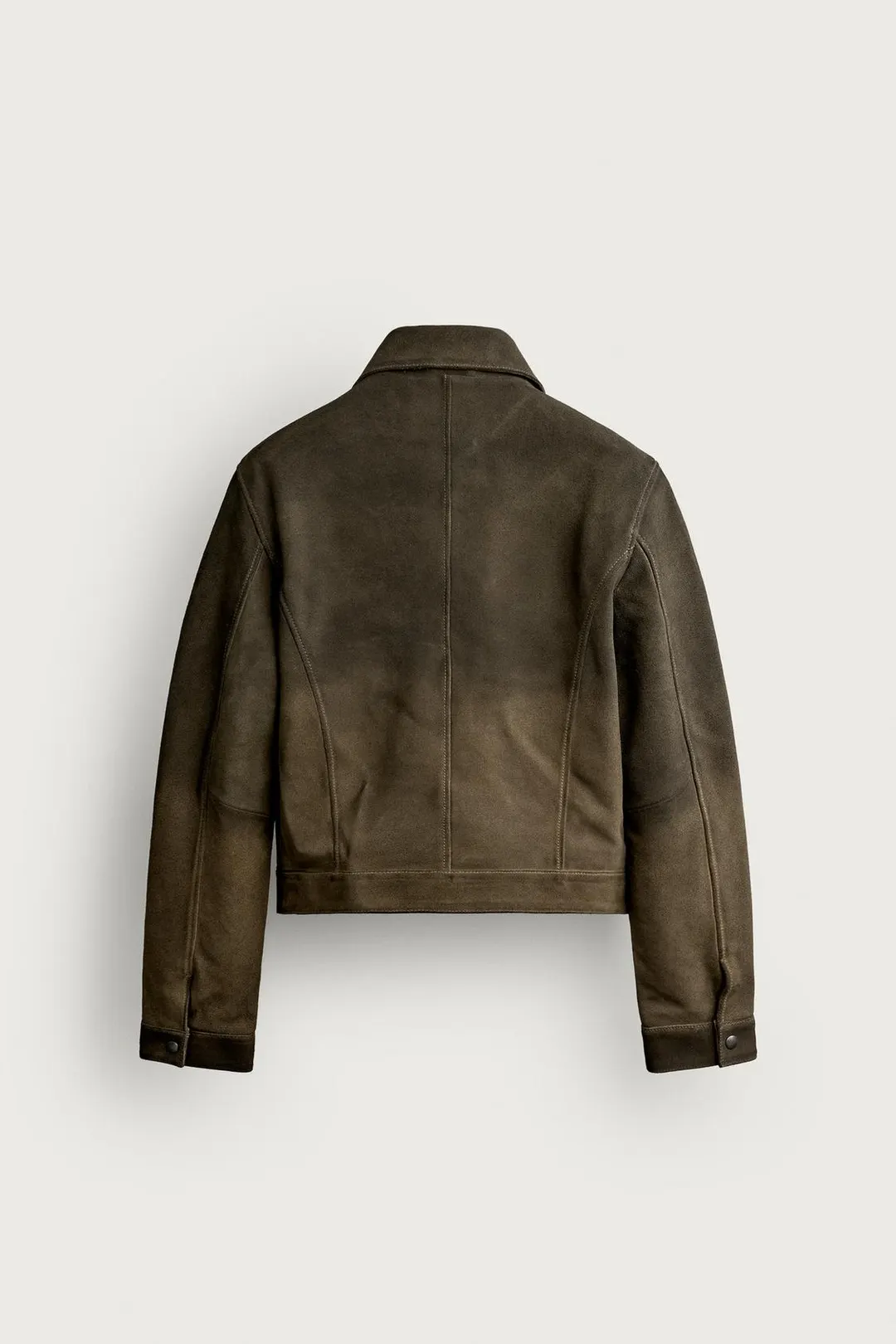 Укороченная куртка из кожи с эффектом потертости, Zara