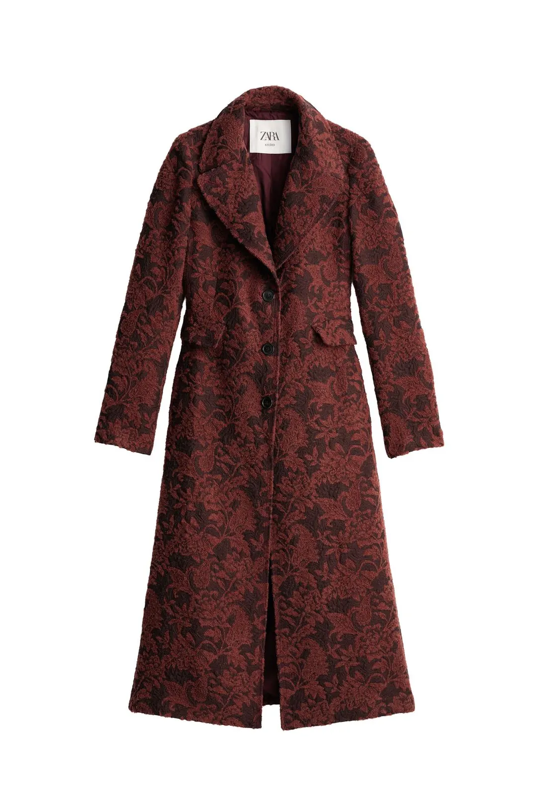 Длинное жаккардовое пальто из смесовой шерсти Limited Edition, Zara