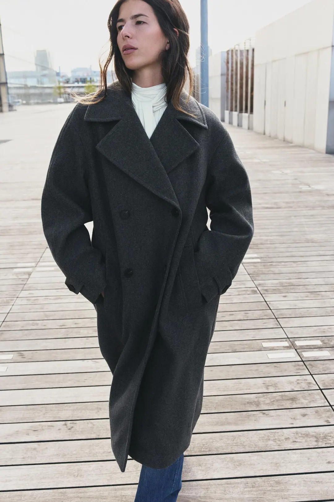 Мягкое пальто оверсайз, Zara