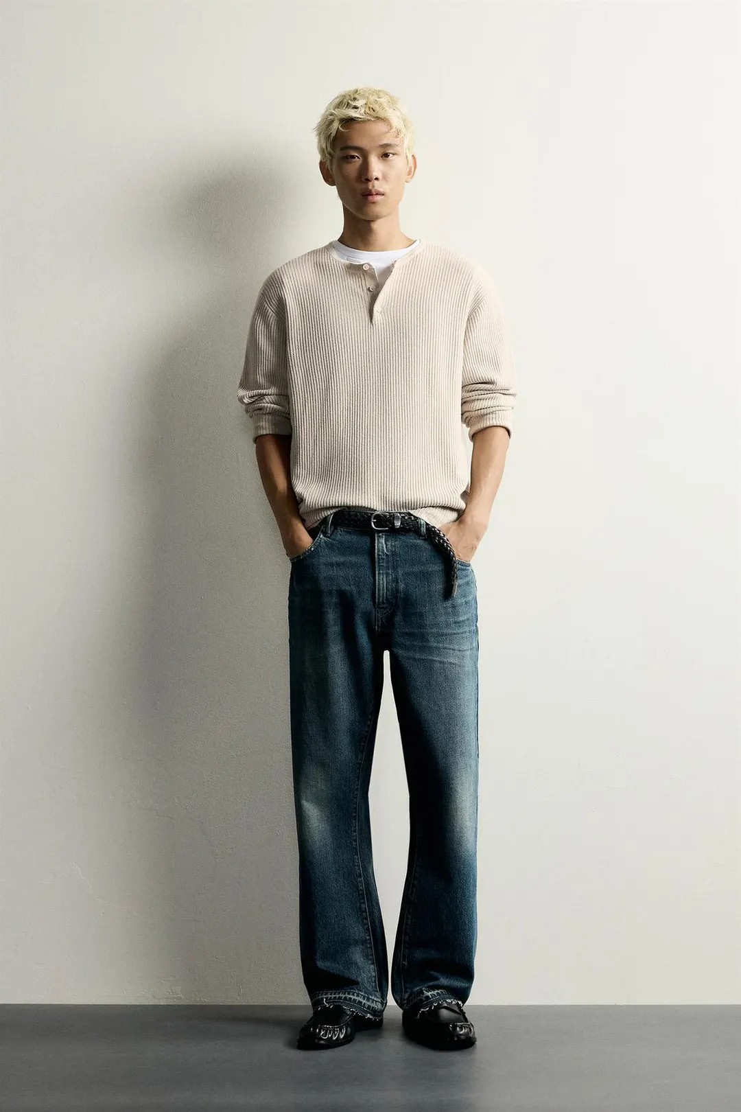 Трикотажная футболка хенли, Zara