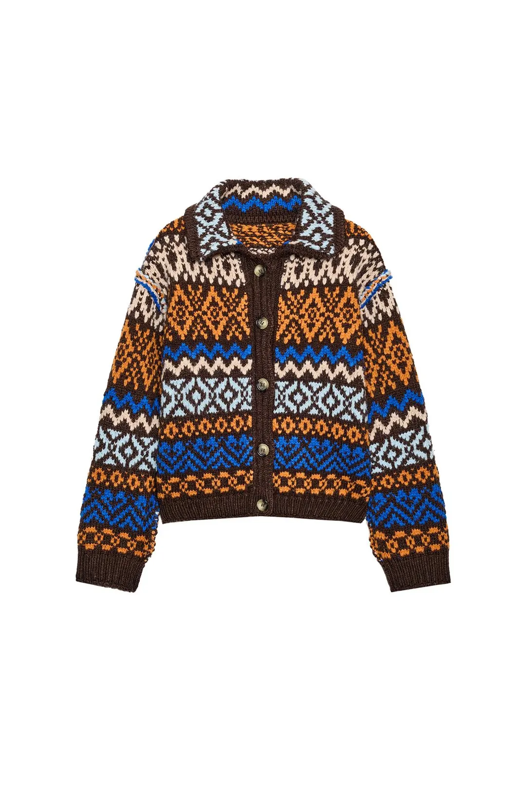 Кардиган двусторонний жаккардовый, Zara
