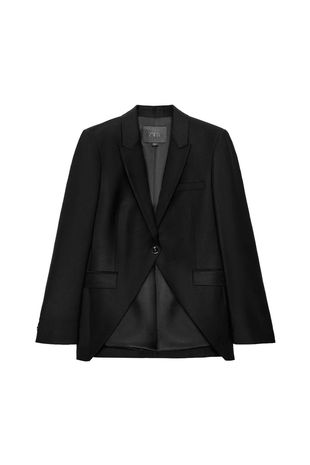 Асимметричный блейзер из смесовой шерсти ZW Collection, Zara