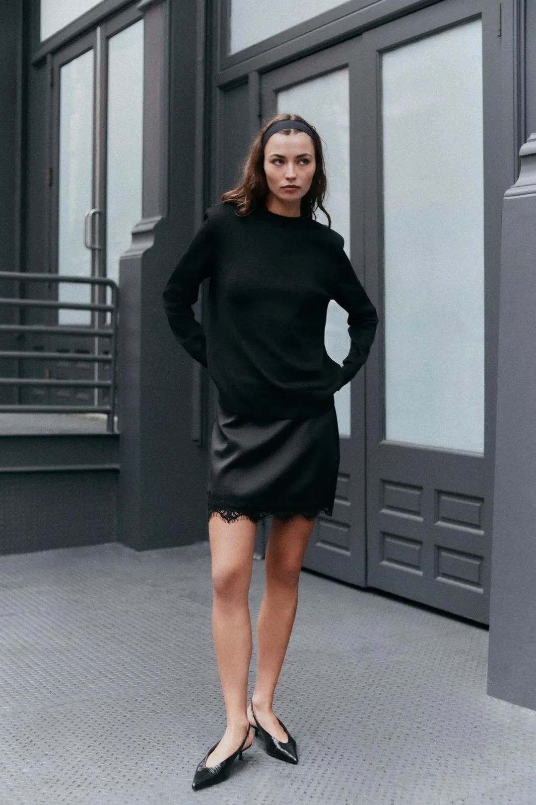 Юбка-шорты с кружевным краем, Zara