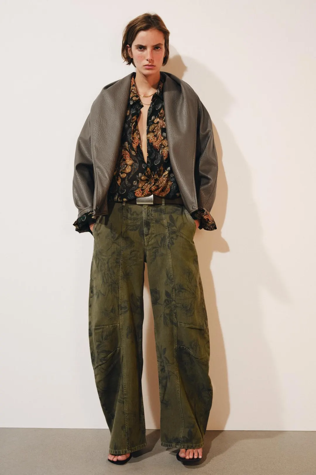 Двубортная куртка под кожу ZW Collection, Zara