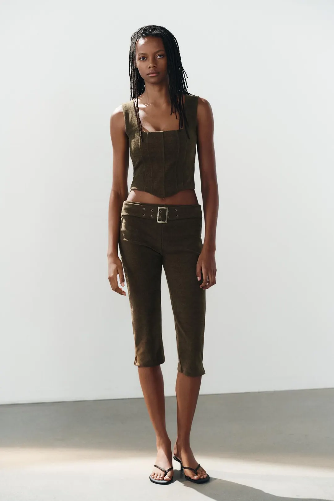 Корсетный топ из вельвета, Zara