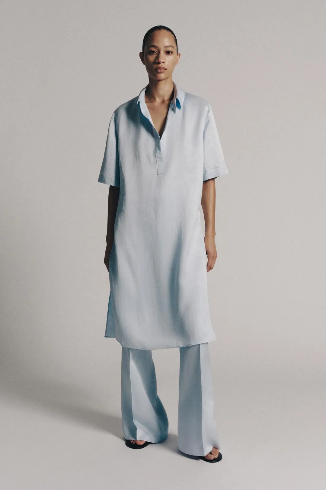 Рубашка-туника из смесового льна ZW Collection, Zara