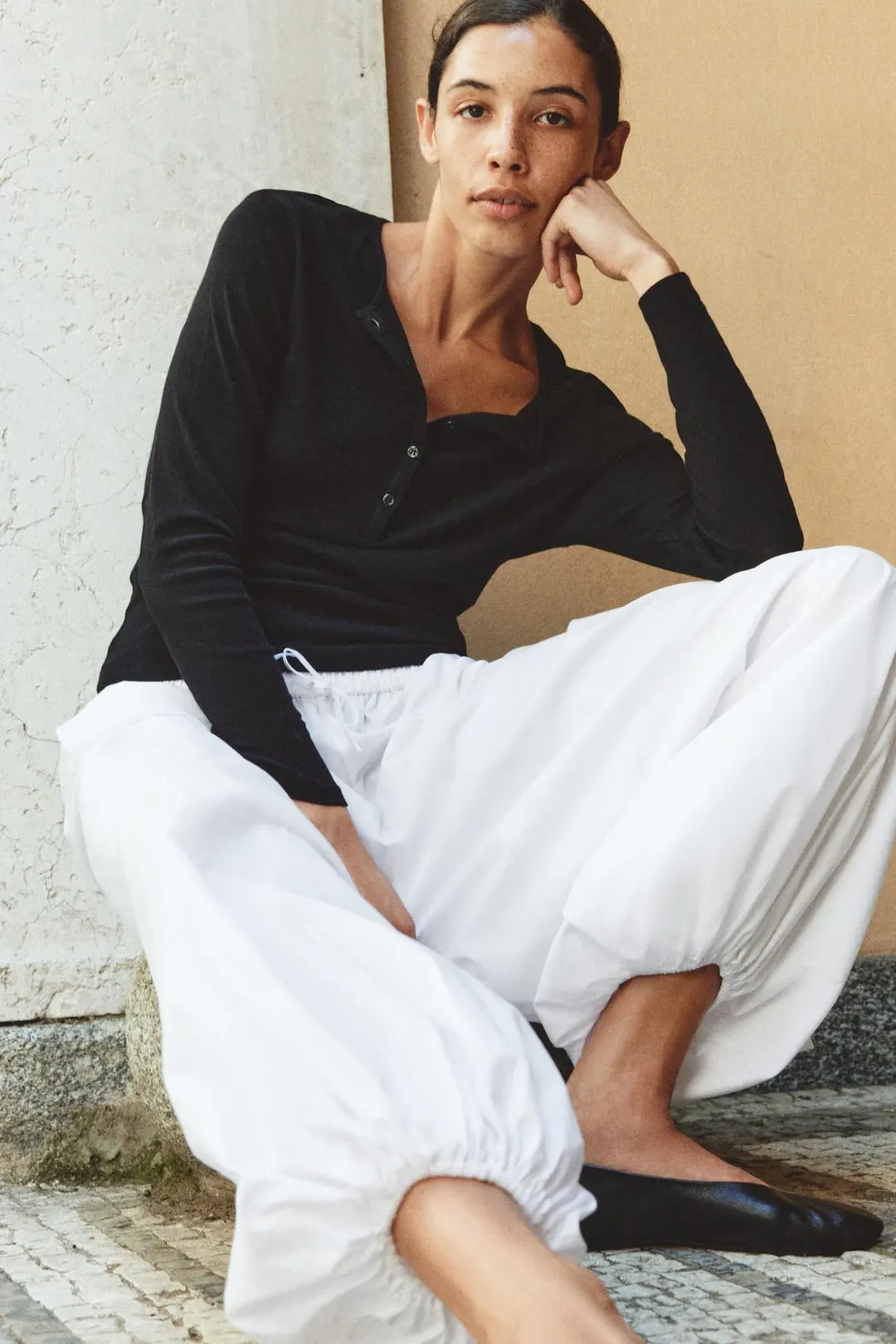 Футболка из 100% хлопка на пуговицах, Zara