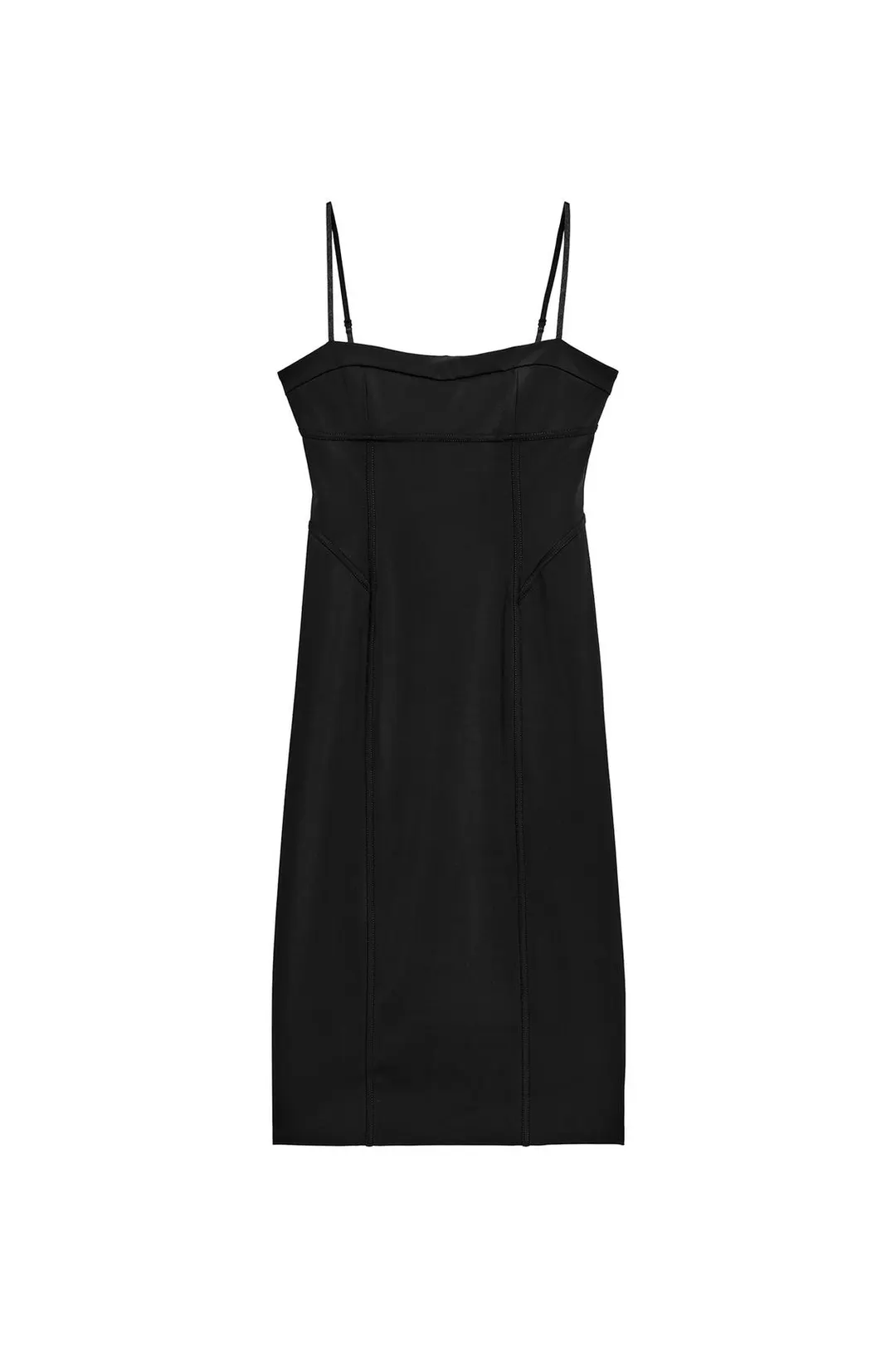 Платье миди с декоративными швами, Zara
