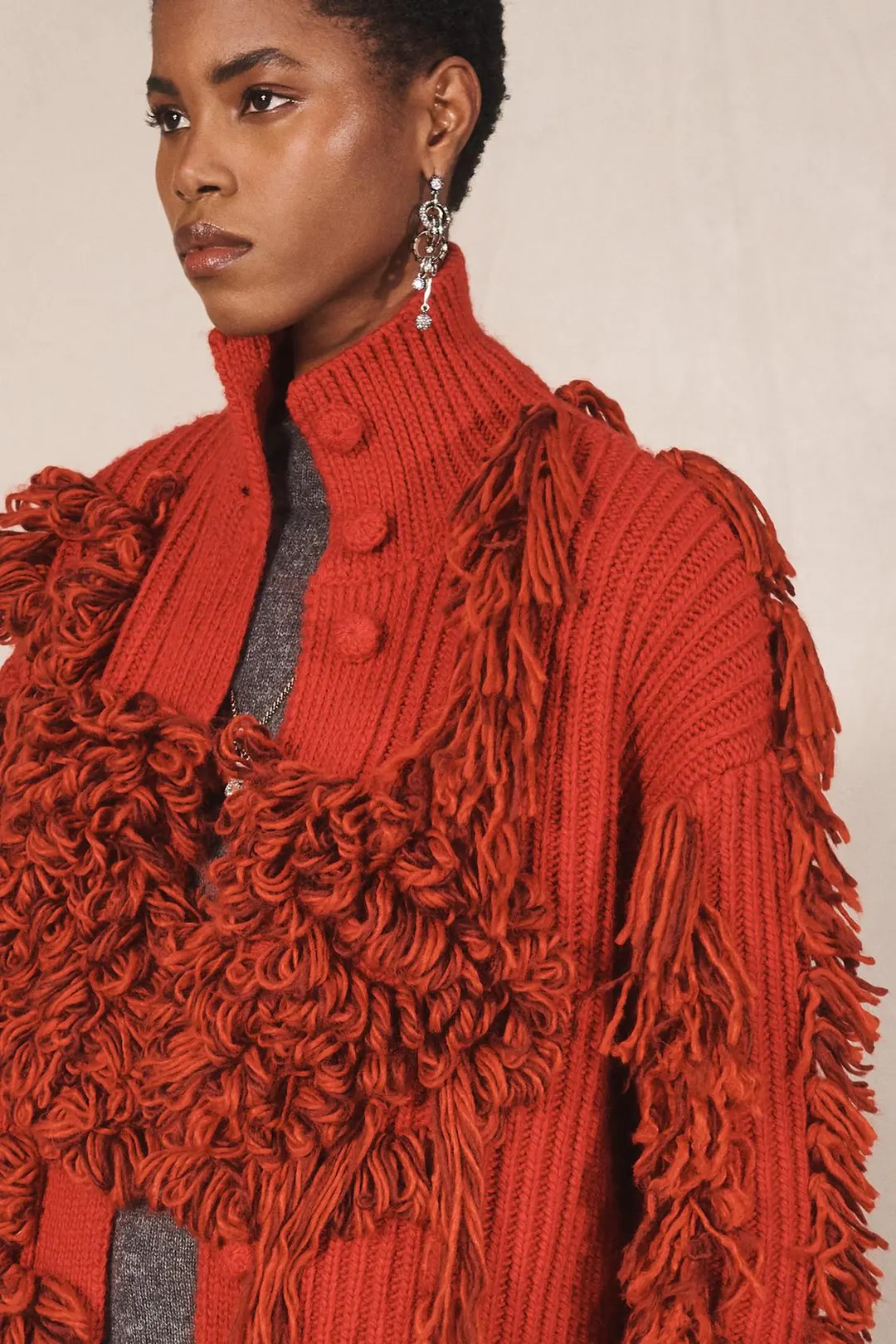 Вязаное пальто с бахромой Limited Edition, Zara