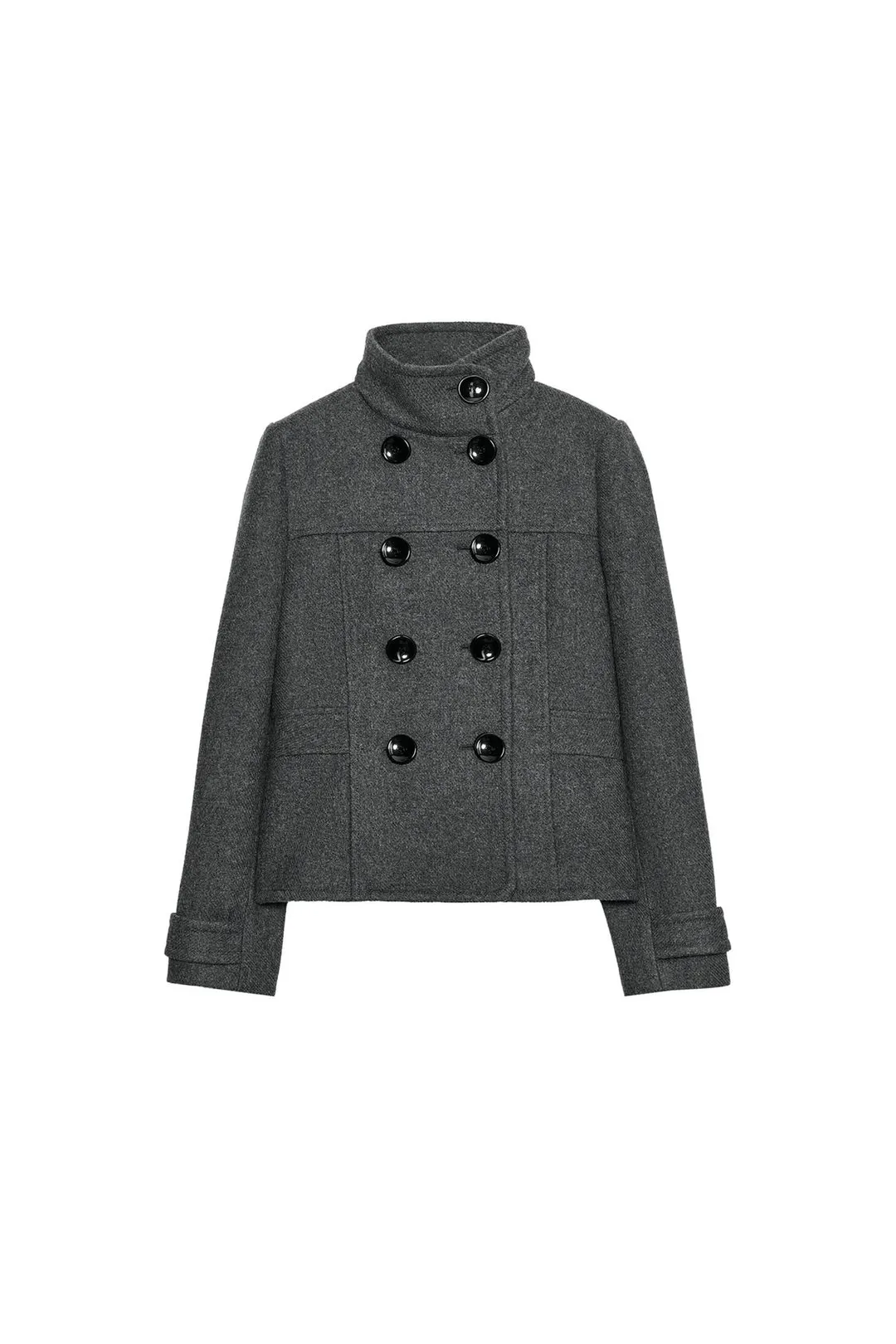 Пальто с высоким воротником из смесовой шерсти, Zara