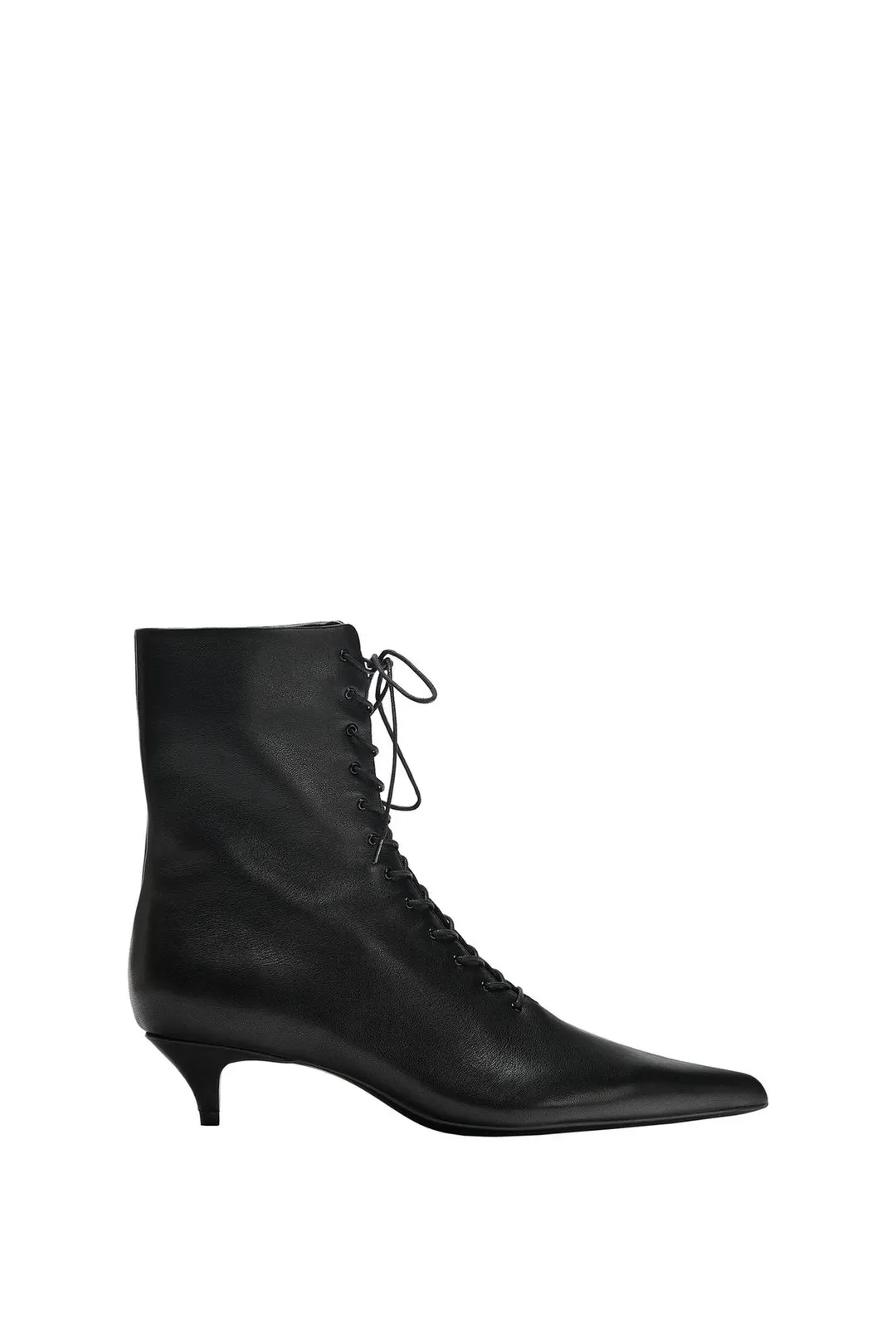 Ботильоны из кожи на каблуке-рюмочке, Zara