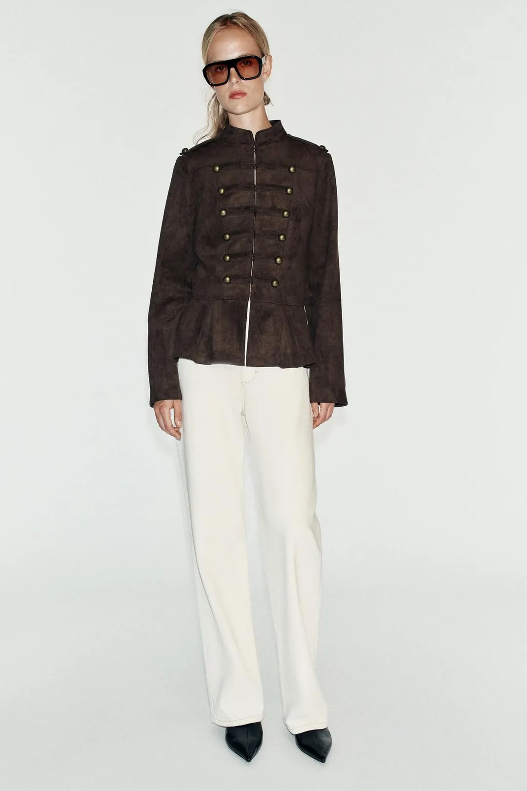 Куртка с баской и пуговицами, Zara