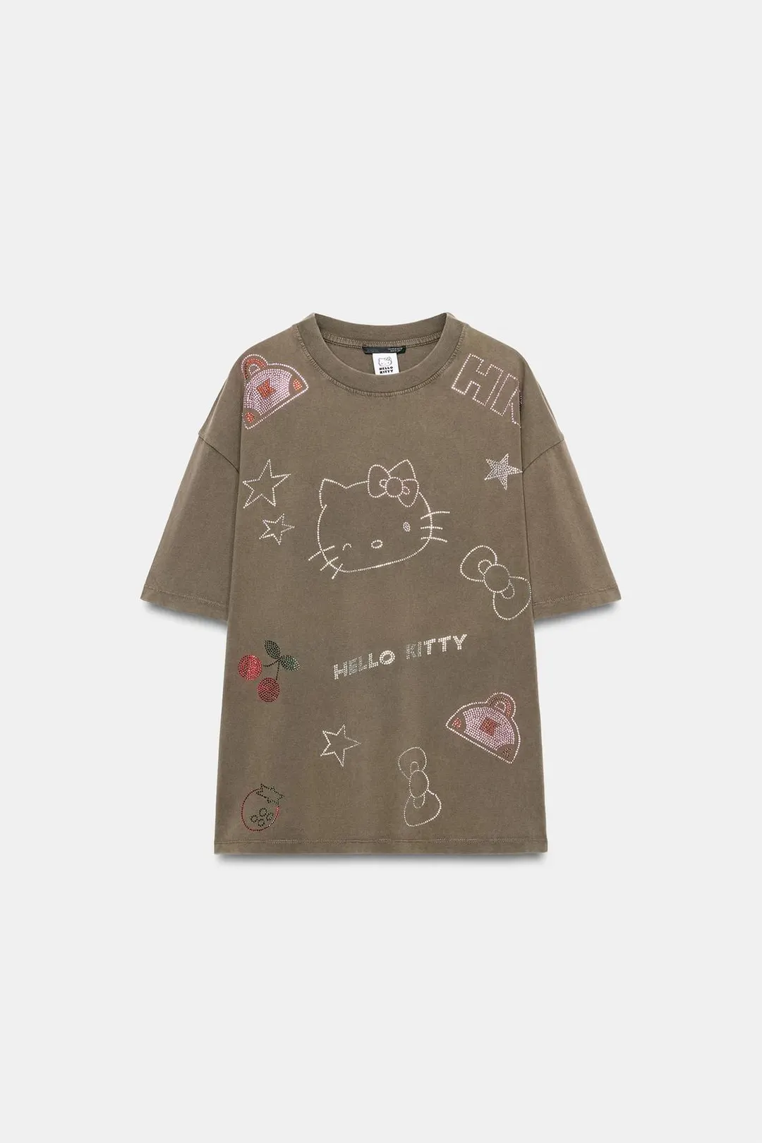Футболка с блестками и эффектом стирки Hello Kitty © Sanrio, Zara