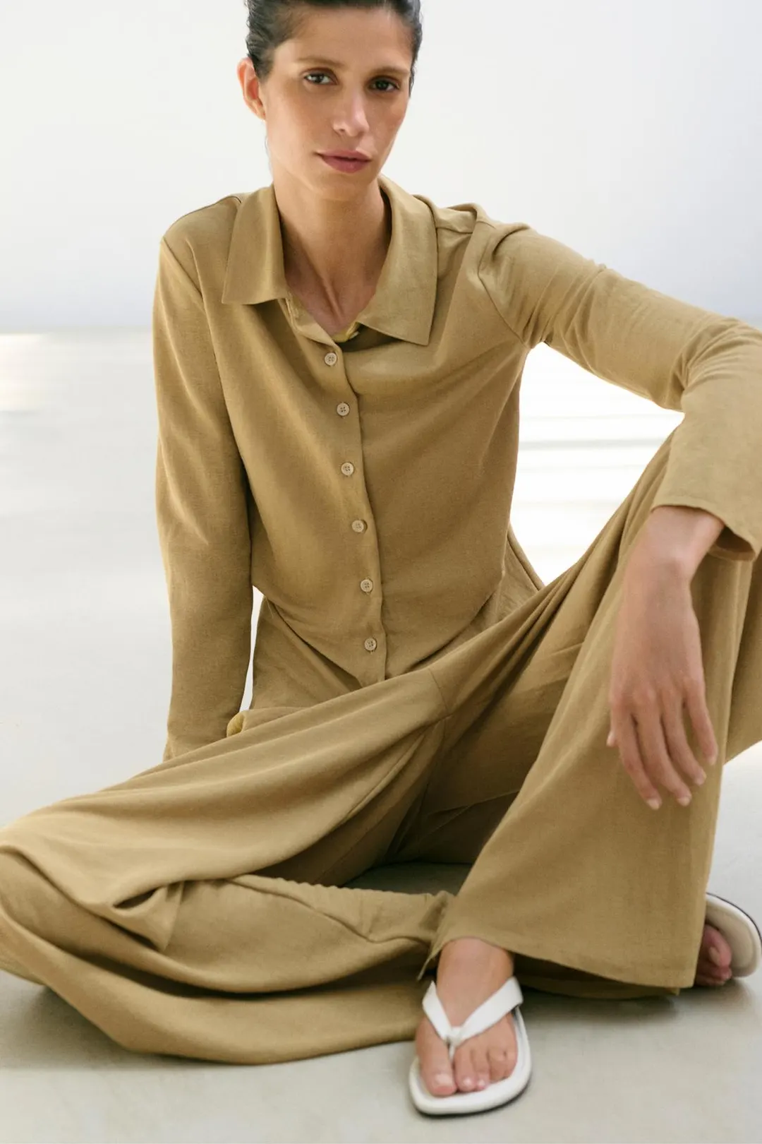 Рубашка плиссированная на пуговицах, Zara