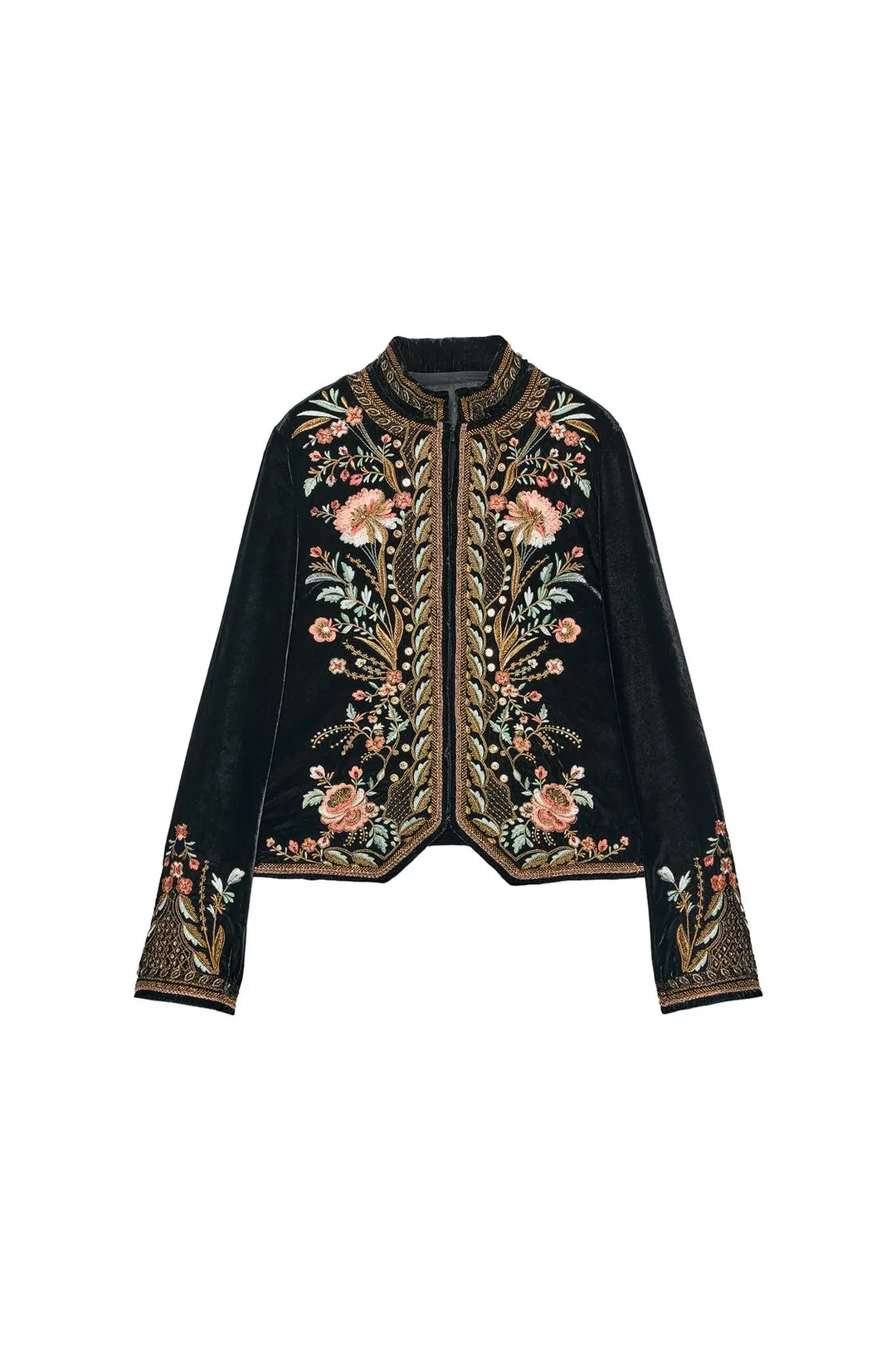 Жакет из бархата с вышивкой ZW Collection, Zara