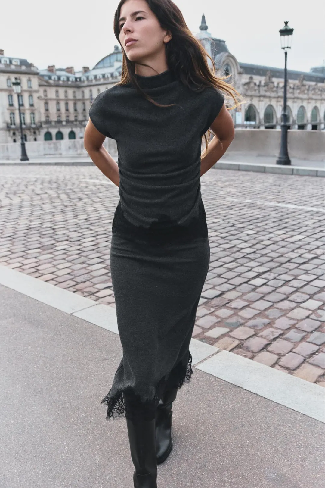 Юбка из мягкого кружева, Zara