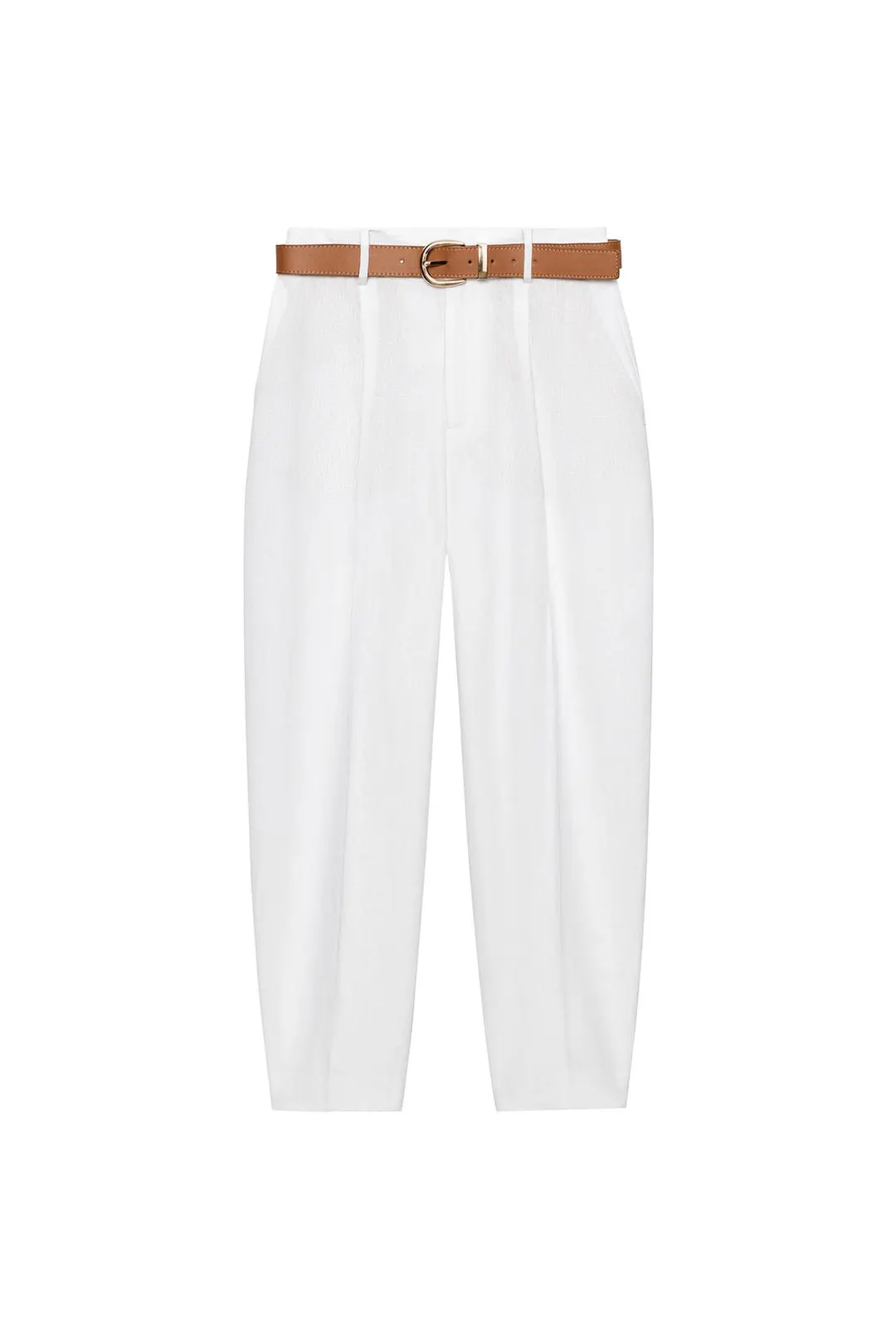 Брюки из смесового льна с поясом, Zara