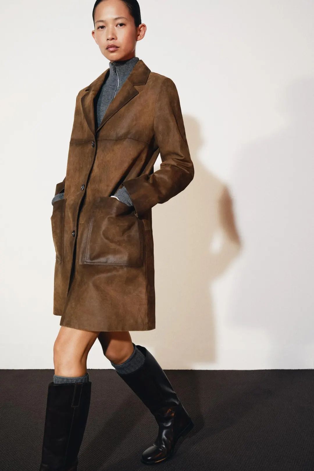 Пальто из 100% кожи ZW Collection Limited Edition, Zara