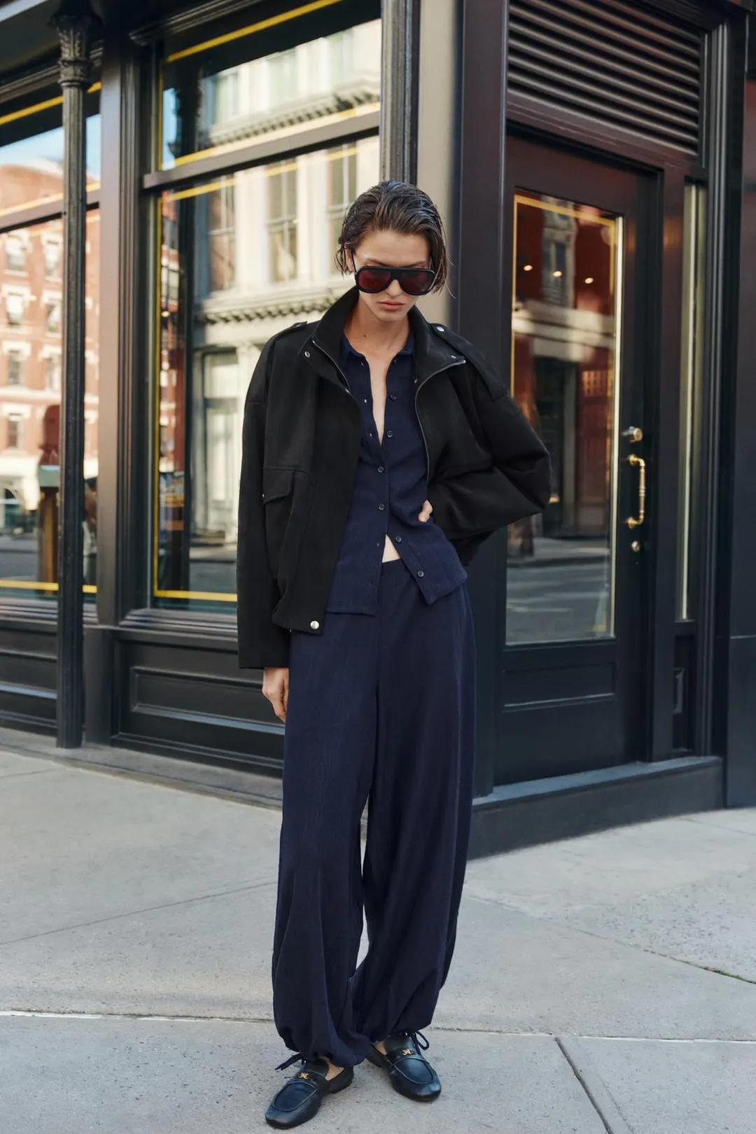 Бомбер из искусственной замши, Zara