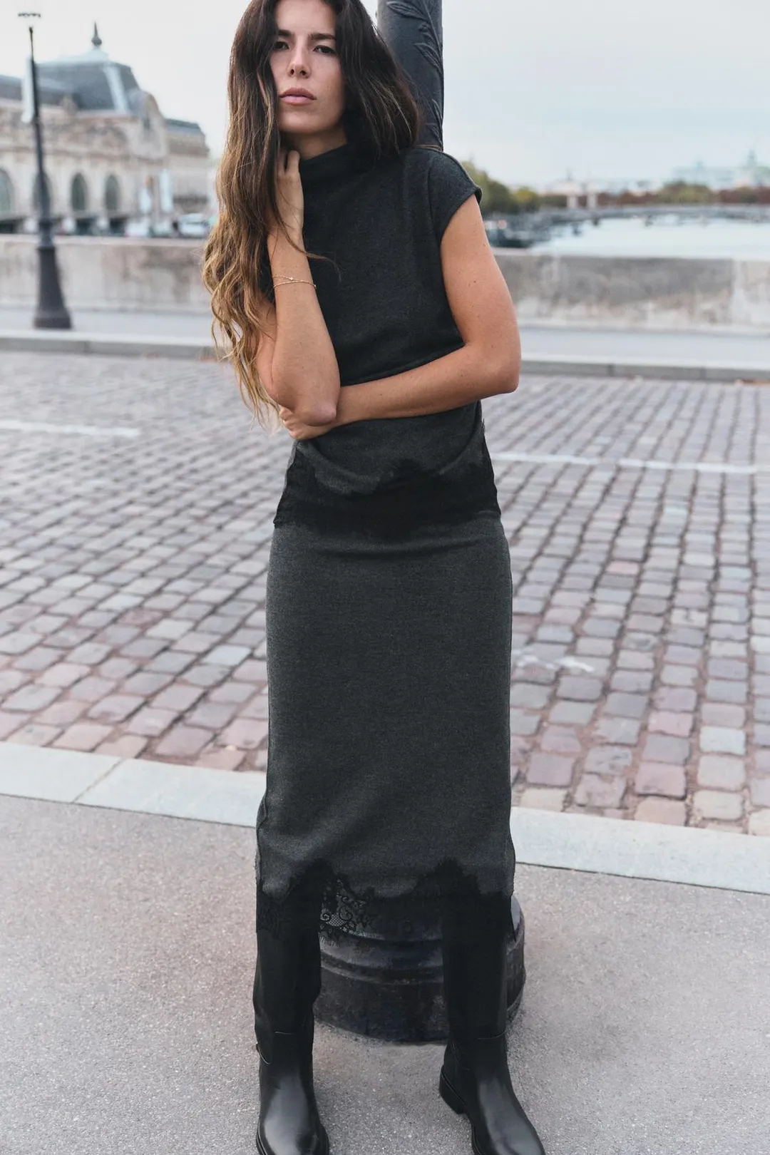 Юбка из мягкого кружева, Zara