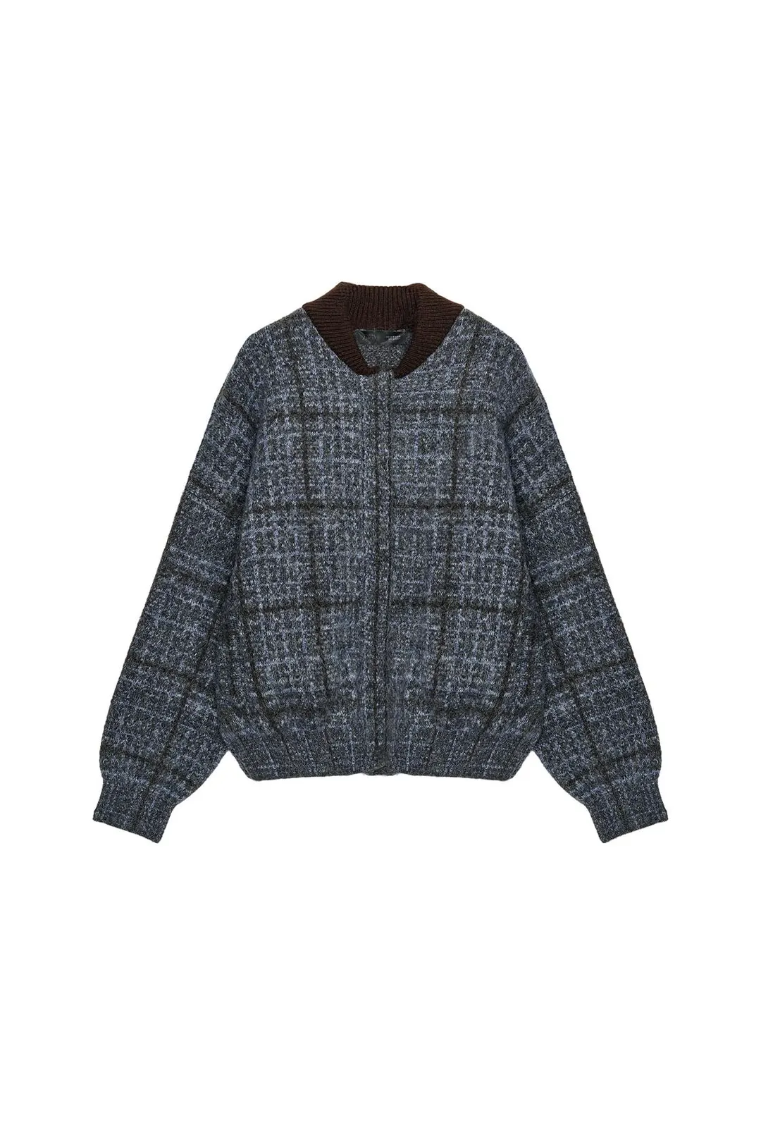 Вязаный клетчатый бомбер, Zara