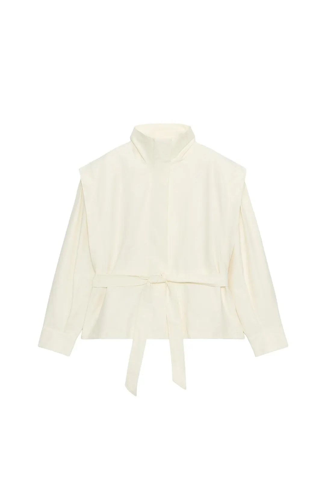 Куртка с высоким воротником и поясом, Zara