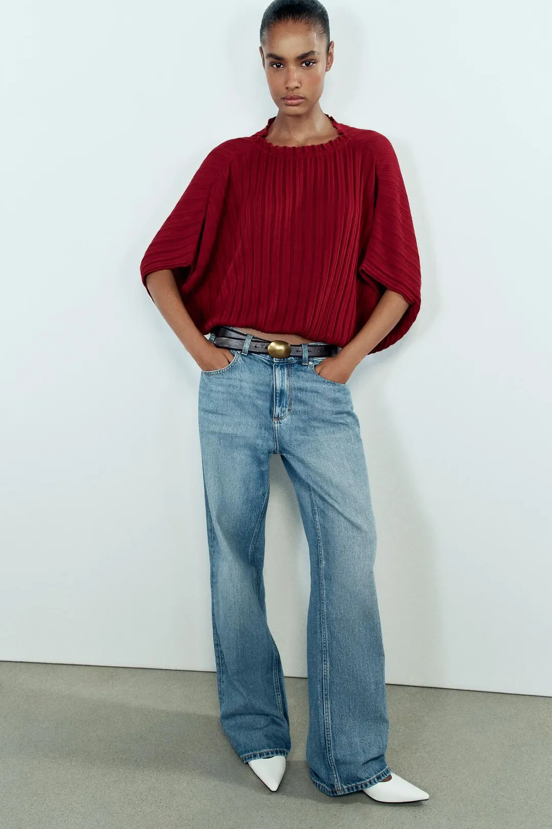 Вязаный топ в широкий рубчик, Zara