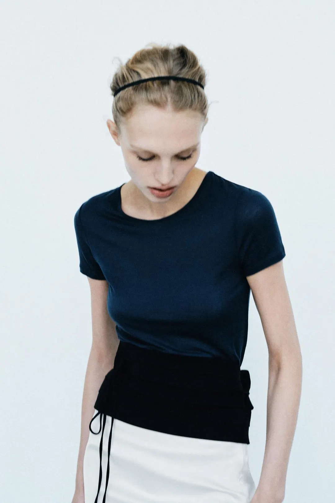 Футболка однотонная из смесовой шерсти, Zara