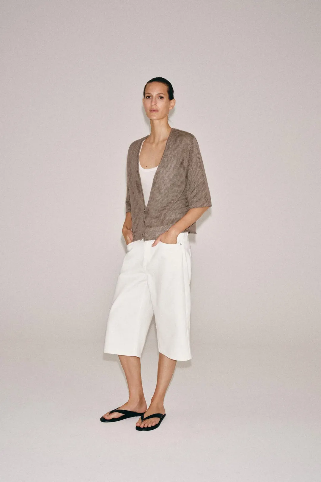 Кардиган трикотажный с широкими рукавами, Zara