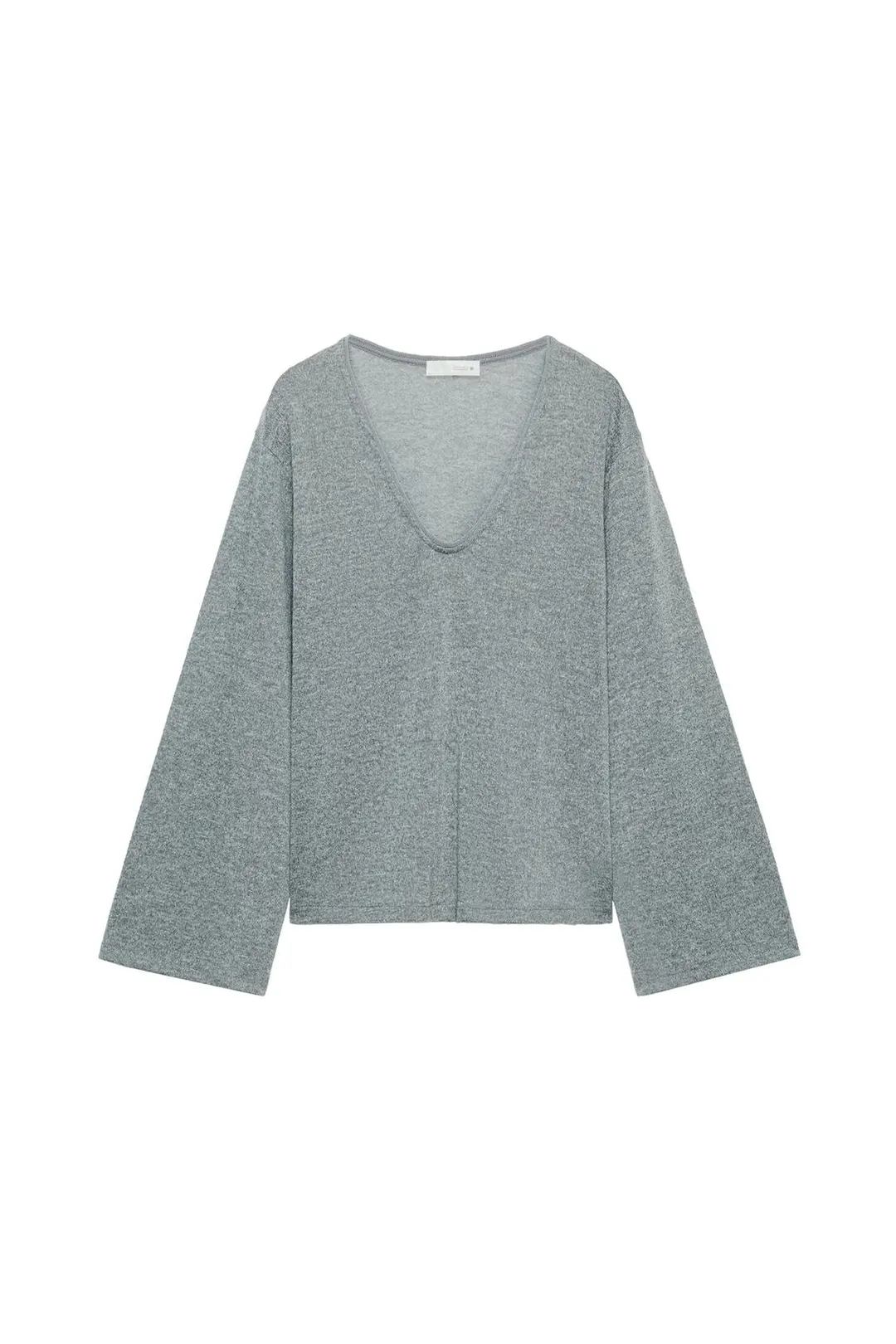 Фактурная футболка с V-образным вырезом, Zara