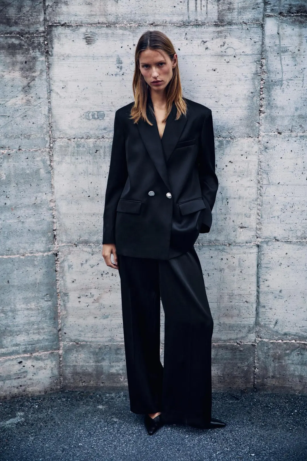 Блейзер двубортный атласный, Zara