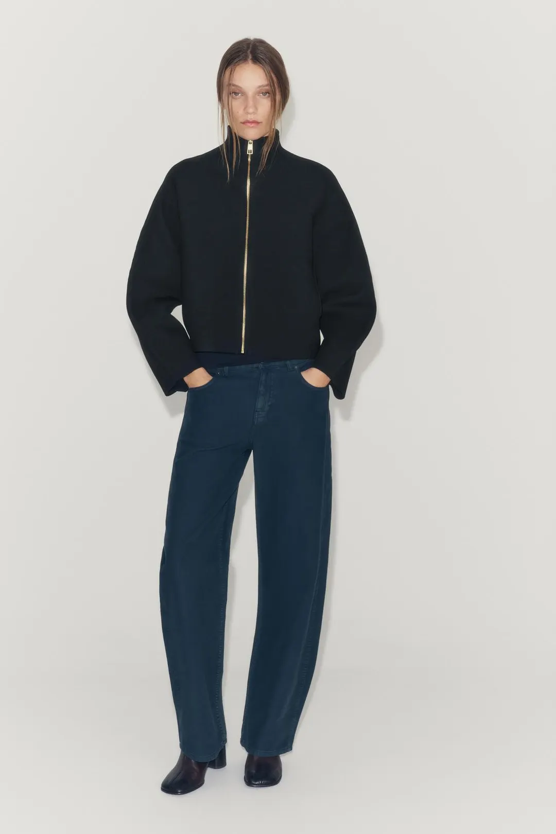 Вязаный жакет со сборками, Zara