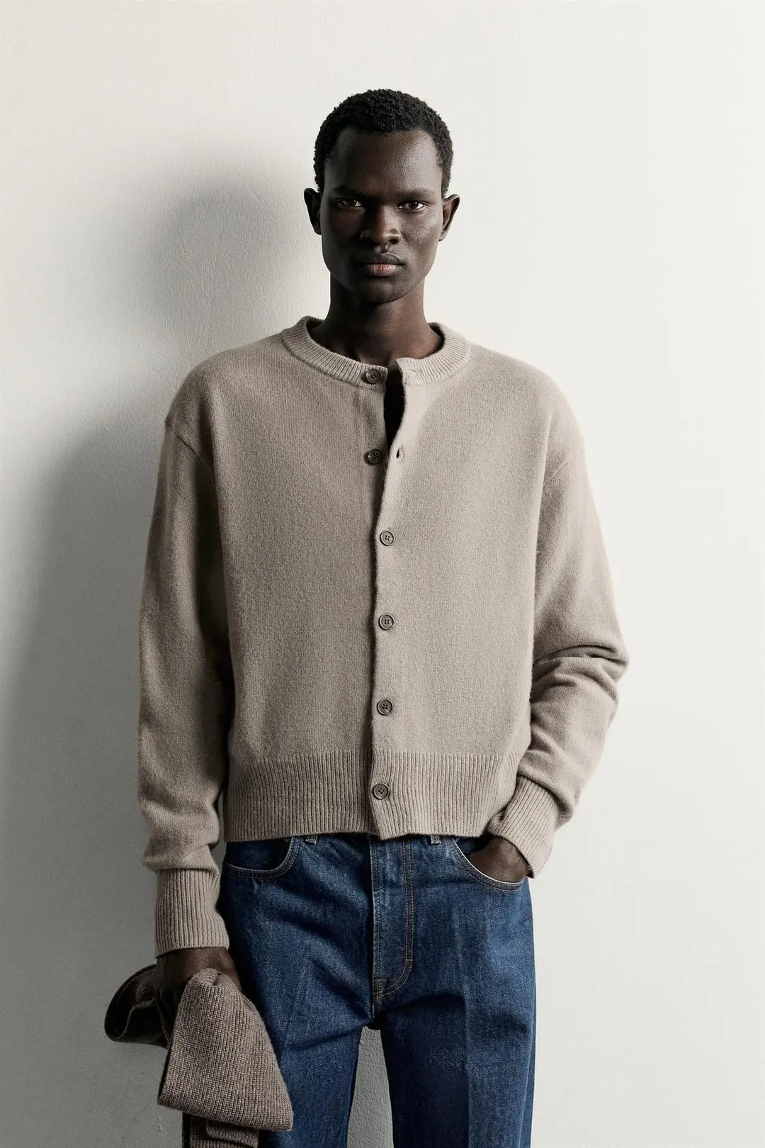 Кардиган свободного кроя из смесовой шерсти, Zara