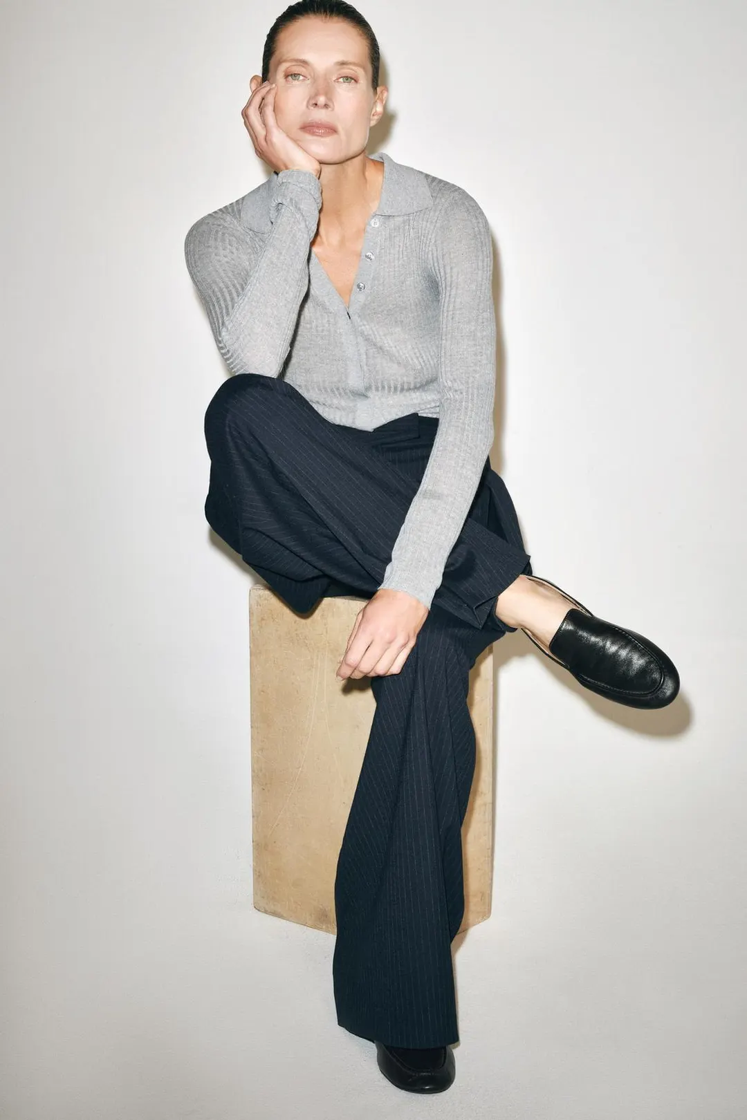Кожаные туфли без каблука, Zara