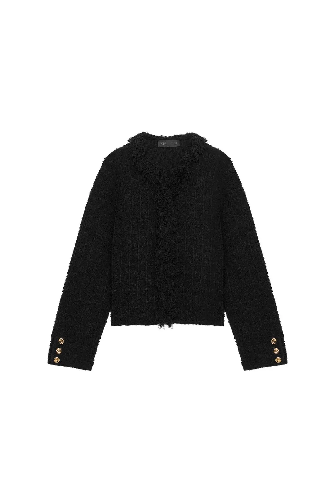 Структурный кардиган с бахромой, Zara