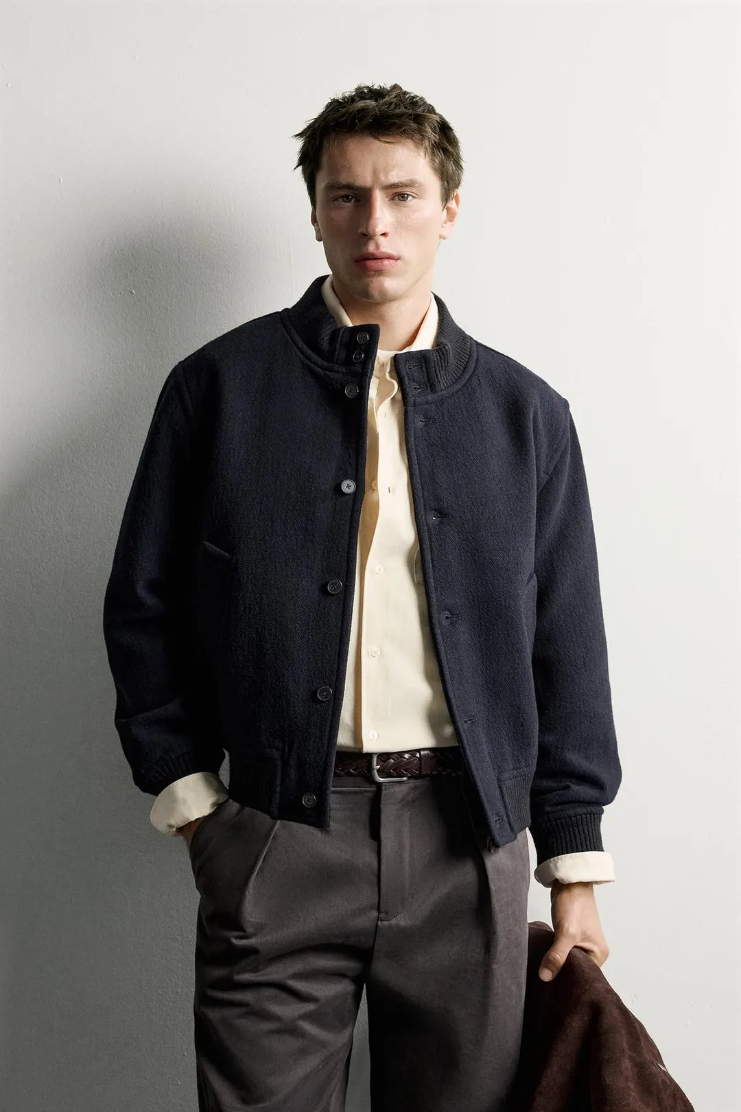 Свободная куртка из смесовой шерсти, Zara