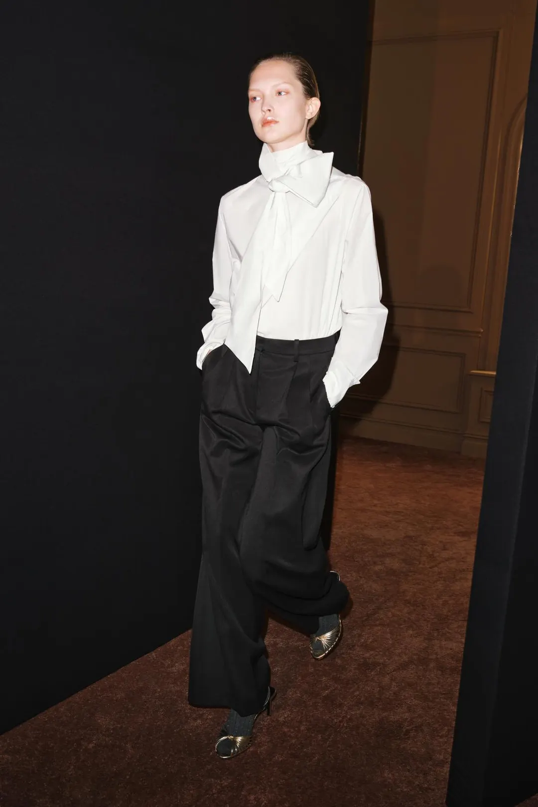Рубашка из поплина с бантом ZW Collection, Zara