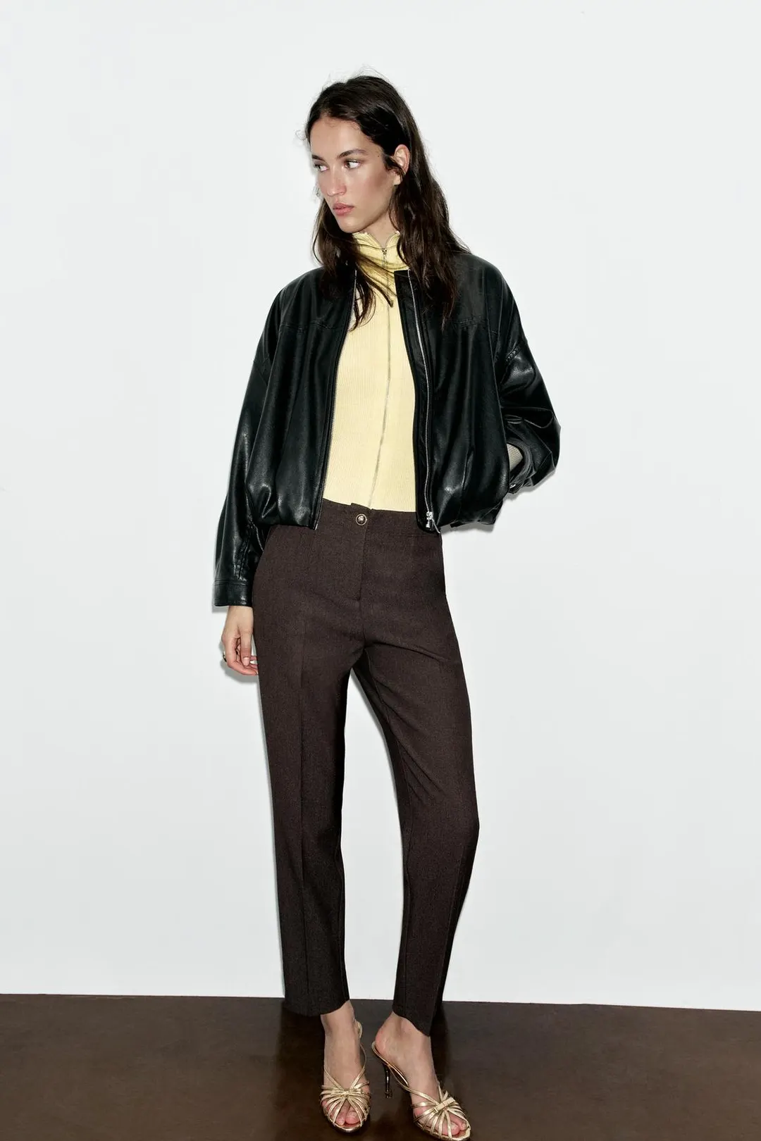 Укороченные брюки с высокой посадкой, Zara