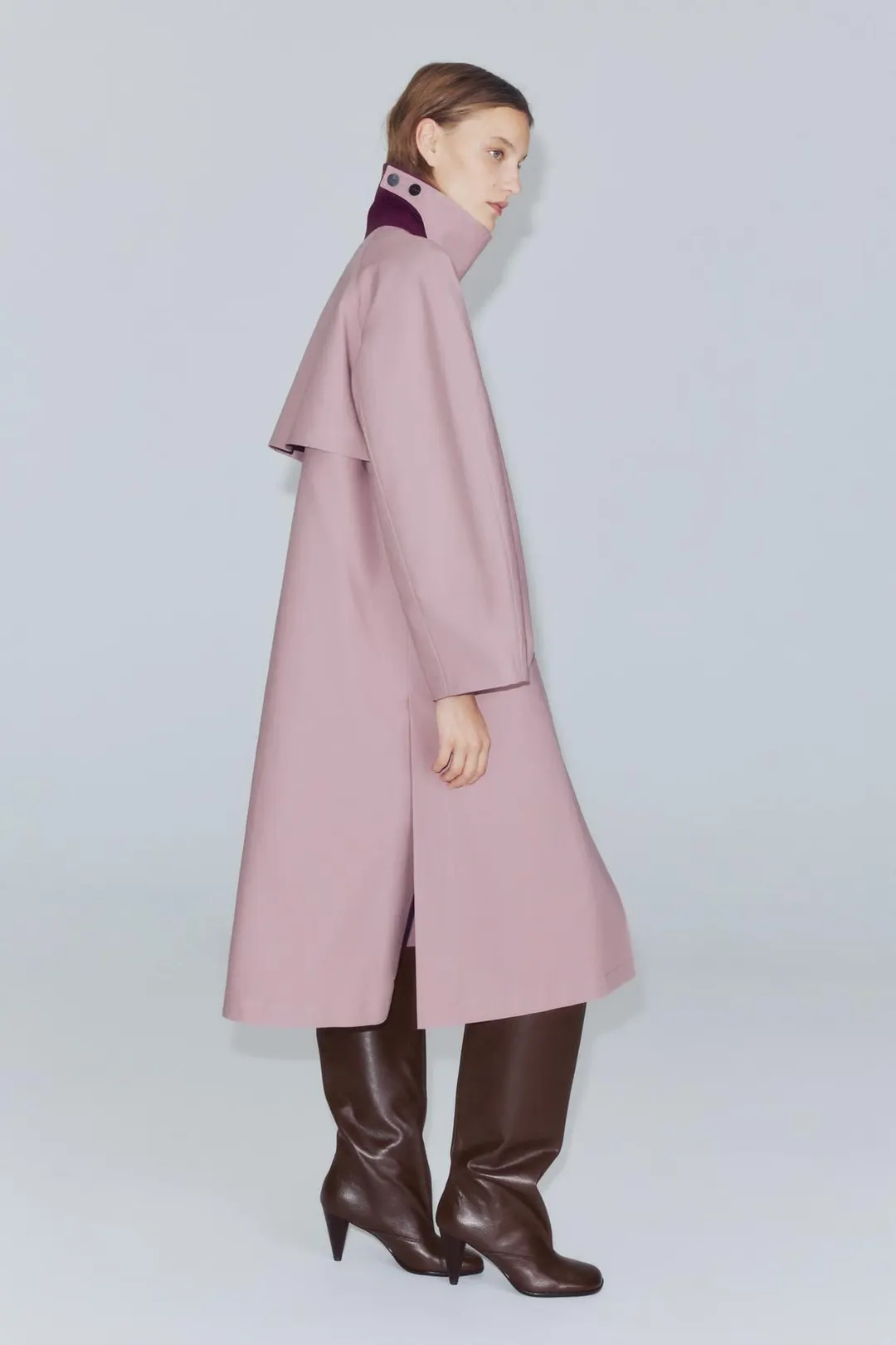 Тренч длинный двубортный ZW Collection, Zara