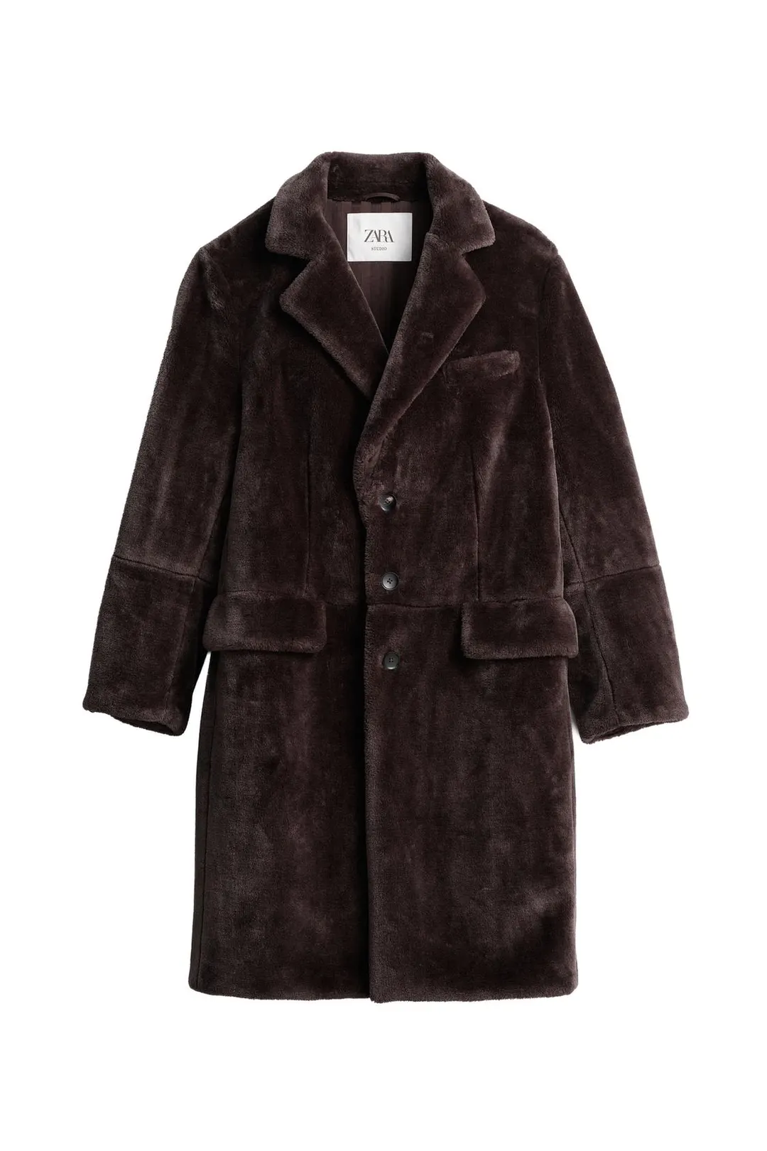 Пальто-сюртук свободного кроя из искусственного меха, Zara