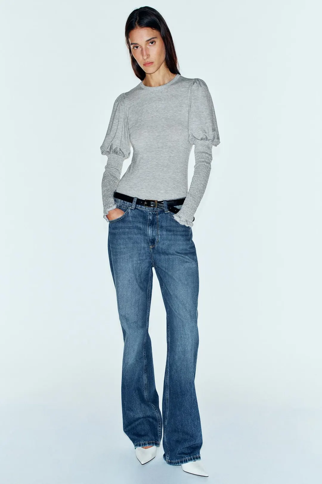 Футболка эластичная с длинными рукавами, Zara