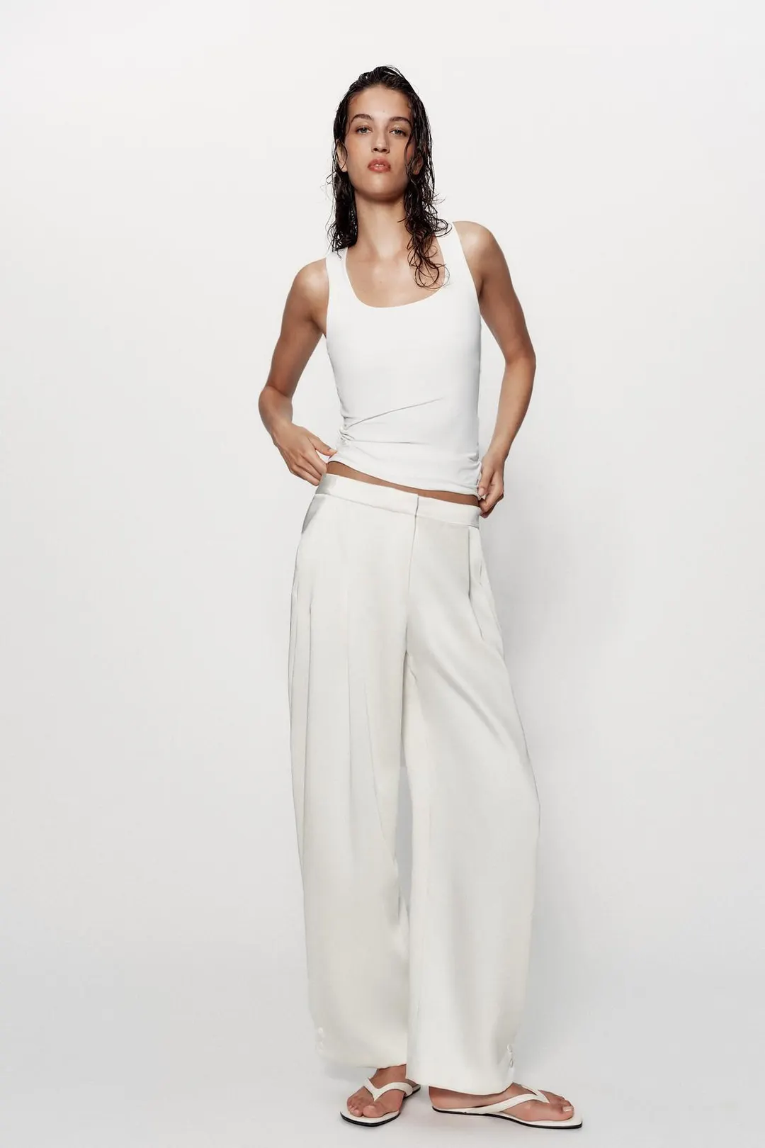 Футболка из полиамида с широкими бретелями, Zara